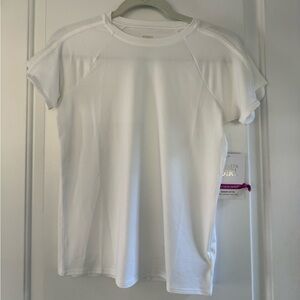 Athleta Girl White Short Sleeve “Sunburst UPF Tee” / Size Youth XL / 14 (NWT)